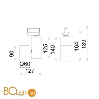 Светильник для трехфазной шины Donolux DL18625/01 Track B - Схема