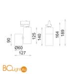 Светильник для трехфазной шины Donolux DL18625/01 Track B - Схема