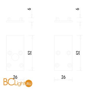 Боковая заглушка для подвесного/накладного шинопровода DLT2500CW Donolux SPACE-Track system Cap CW0 - Схема