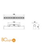 Трековый светильник для магнитного шинопровода Donolux SPACE-Track system Eye DL20291WW12B 12W 3000K 767Lm черный - Схема