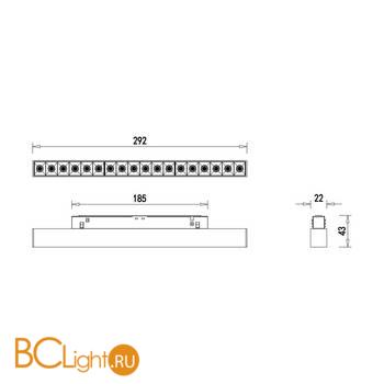 Трековый светильник для магнитного шинопровода Donolux SPACE-Track system Eye DL20291WW18B 18W 3000K 1237Lm черный - Схема