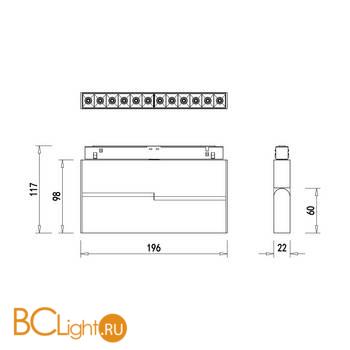 Трековый светильник для магнитного шинопровода Donolux SPACE-Track system Eye Turn DL20292WW12W 12W 3000K 767Lm белый - Схема