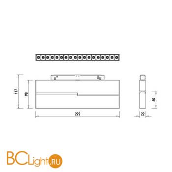 Трековый светильник для магнитного шинопровода Donolux SPACE-Track system Eye Turn DL20292WW18B 18W 3000K 1237Lm черный - Схема