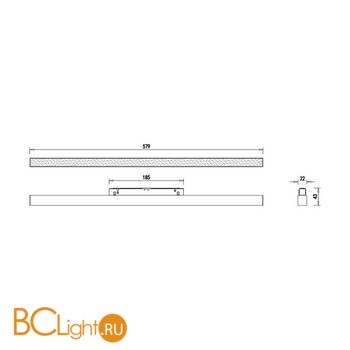 Трековый светильник для магнитного шинопровода Donolux SPACE-Track system Line DL20293NW25B 25W 4000K 930Lm черный - Схема