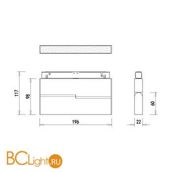 Трековый светильник для магнитного шинопровода Donolux SPACE-Track system Line Turn DL20294WW8W 8W 3000K 313Lm - Схема