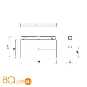 Трековый светильник для магнитного шинопровода Donolux SPACE-Track system Line Turn DL20294WW8B 8W 3000K 313Lm черный - Схема