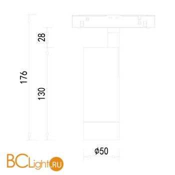 Трековый светильник для магнитного шинопровода Donolux SPACE-Track system Alpha DL20295NW10B 10W 4000K 796Lm черный - Схема