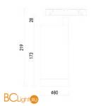 Трековый светильник для магнитного шинопровода Donolux SPACE-Track system Alpha DL20295NW30B 30W 4000K 2068Lm черный - Схема