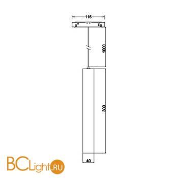 Подвесной трековый светильник для магнитного шинопровода Donolux SPACE-Track system Charm DL20296WW10BS 10W 3000K 708Lm черный - Схема