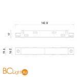 Токопроводящий прямой соединитель для подвесного/накладного/встраиваемого шинопровода Donolux SPACE-Track system Connector 180W - Схема