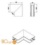 Внутренний угол-соединитель для подвесного/накладного/встраиваемого шинопровода Donolux SPACE-Track system Inner corner CB - Схема