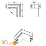 L-образный угол-соединитель для подвесного/накладного шинопровода Donolux SPACE-Track system L corner CW M - Схема