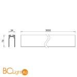 Магнитный шинопровод Donolux DLM003/White 3м белый - Схема