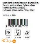 Уличный подвесной светильник Eglo Abano 89235 - Схема