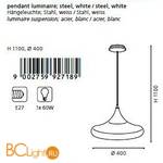 Подвесной светильник Eglo Coretto 92718 - Схема