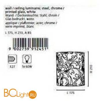 Настенно-потолочный светильник Eglo Grafik 91245 - Схема