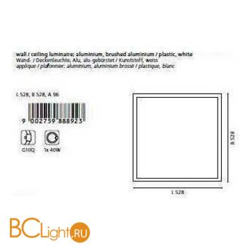 Настенно-потолочный светильник Eglo Idun 88892 - Схема