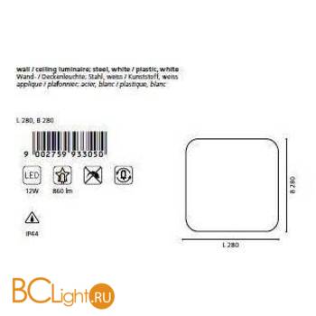 Настенно-потолочный светильник Eglo Led Giron 93305 - Схема