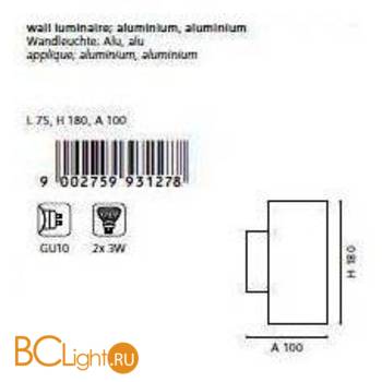 Настенный светильник Eglo Madras2 93127 - Схема