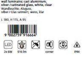 Настенный уличный светильник Eglo Norika1 91666 - Схема