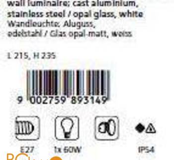 Настенный уличный светильник Eglo Ohio 89314 - Схема