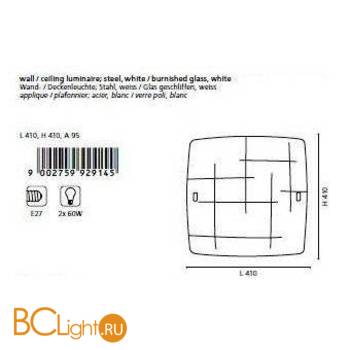 Настенно-потолочный светильник Eglo Sabbio1 93007 - Схема