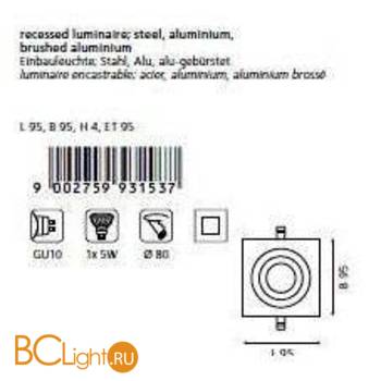Встраиваемый спот (точечный светильник) Eglo Terni1 93153 - Схема