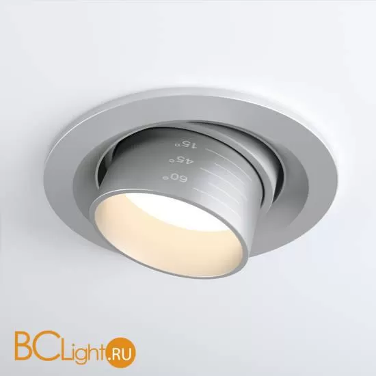 Встраиваемый светодиодный светильник с регулировкой угла освещения Elektrostandard Zoom 9920 LED 15W 4200K серебро a052479