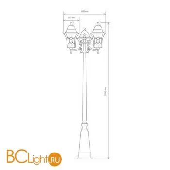 Садово-парковый фонарь Elektrostandard Altair Altair F/3 черное золото a025024 - Фото 2