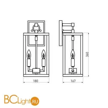 Уличный настенный светильник Elektrostandard Candle 35150/D черный a058260 - Фото 3