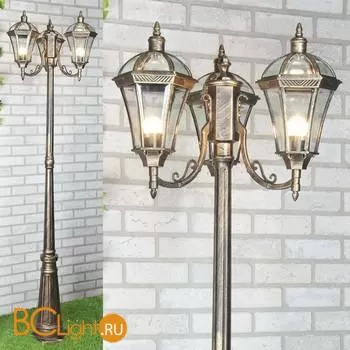 Садово-парковый фонарь Elektrostandard Capella Capella F/3 черное золото a025017 - Фото 0