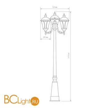 Садово-парковый фонарь Elektrostandard Capella Capella F/3 черный a025016 - Фото 2