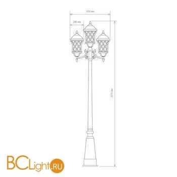 Фонарный столб Elektrostandard Cassiopeya Cassiopeya F/3 черное золото a025298 - Фото 1