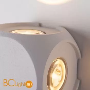 Уличный настенный светильник Elektrostandard Cubo 1504 TECHNO LED CUBE белый - Фото 2