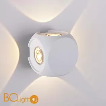 Уличный настенный светильник Elektrostandard Cubo 1504 TECHNO LED CUBE белый - Фото 1