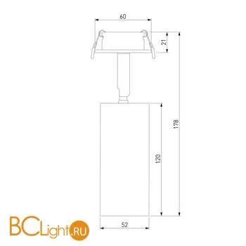 Встраиваемый светильник Elektrostandard Diffe 25052/LED 10W 4200K белый/чёрный a058173 - Фото 1