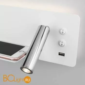 Настенный светодиодный светильник с USB Fant L LED (левый) Elektrostandard Fant MRL LED 1113 белый/хром a053081 - Фото 0