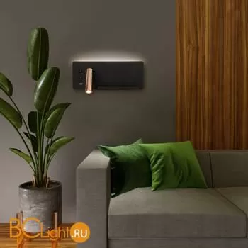 Настенный светодиодный светильник с USB Fant L LED (левый) Elektrostandard Fant MRL LED 1113 чёрный/золото a053083 - Фото 0