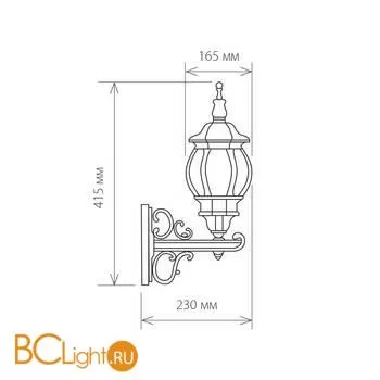 Уличный настенный светильник Elektrostandard Farola GL 1011U черное золото a034304 - Фото 1