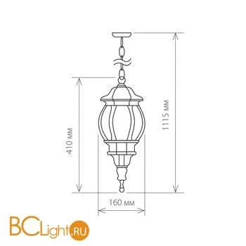 Уличный подвесной светильник Elektrostandard Farola GL 1001H черное золото a034298 - Фото 0