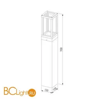 Садово-парковый фонарь Elektrostandard Frame 1529 TECHNO LED серый a051860 - Фото 2