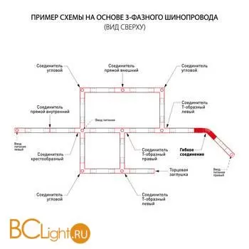 Гибкий коннектор для трехфазного шинопровода Elektrostandard Grand TRC-1-3-FLEX-WH - Фото 1