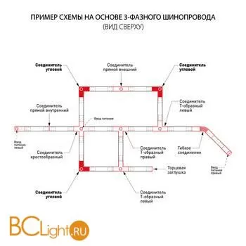Коннектор угловой для трехфазного шинопровода Elektrostandard Grand TRC-1-3-L-BK - Фото 0