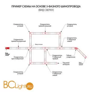 Ввод питания для трехфазного шинопровода левый Elektrostandard Grand TRP-1-3-L-BK - Фото 0