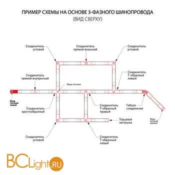 Ввод питания для трехфазного шинопровода левый Elektrostandard Grand TRP-1-3-L-WH - Фото 1