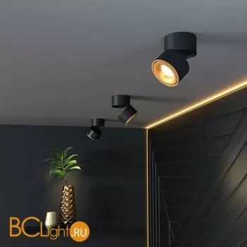 Спот Elektrostandard Klips DLR031 15W 4200K 3100 черный матовый/золото a050528 - Фото 2