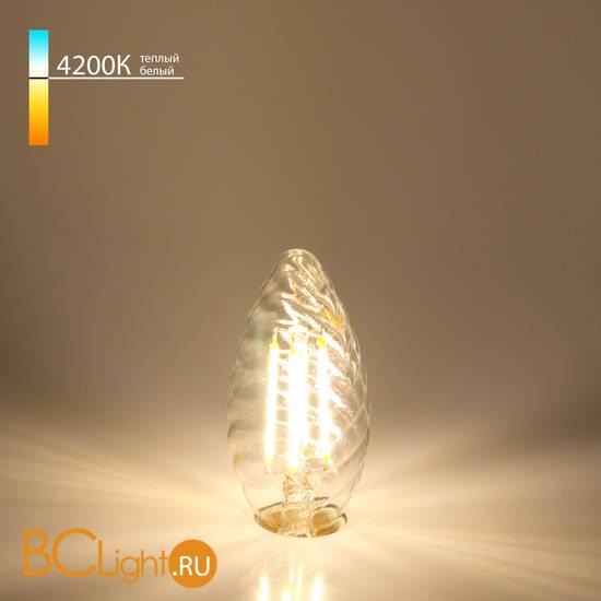 Филаментная светодиодная лампа Свеча витая F 7W 4200K E14 прозрачный Elektrostandard BLE1414 a049136