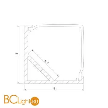 Квадратный угловой алюминиевый профиль для светодиодной ленты Elektrostandard LL-2-ALP a041814 - Фото 7