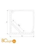Квадратный угловой алюминиевый профиль для светодиодной ленты Elektrostandard LL-2-ALP a041814 - Фото 7
