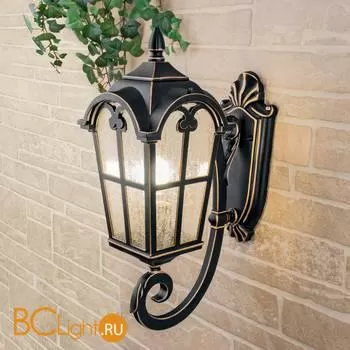 Уличный настенный светильник Elektrostandard Mira Mira U черное золото a025300